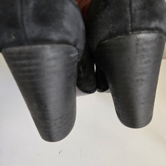 Eileen Fisher "Hawk" Black Suede Pump with Stacked Chunky Heel, Size 9.5 - Picture 6 of 10